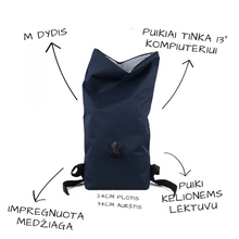 Įkelti vaizdą į galerijos rodinį, M Mėlyna kuprinė