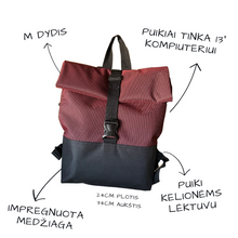 Įkelti vaizdą į galerijos rodinį, M Bordo kuprinė