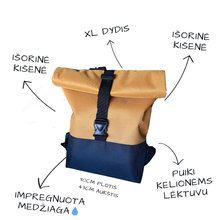 Įkelti vaizdą į galerijos rodinį, XL Geltonos spalvos kuprinė