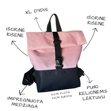 Įkelti vaizdą į galerijos rodinį, XL Rožinės spalvos kuprinė